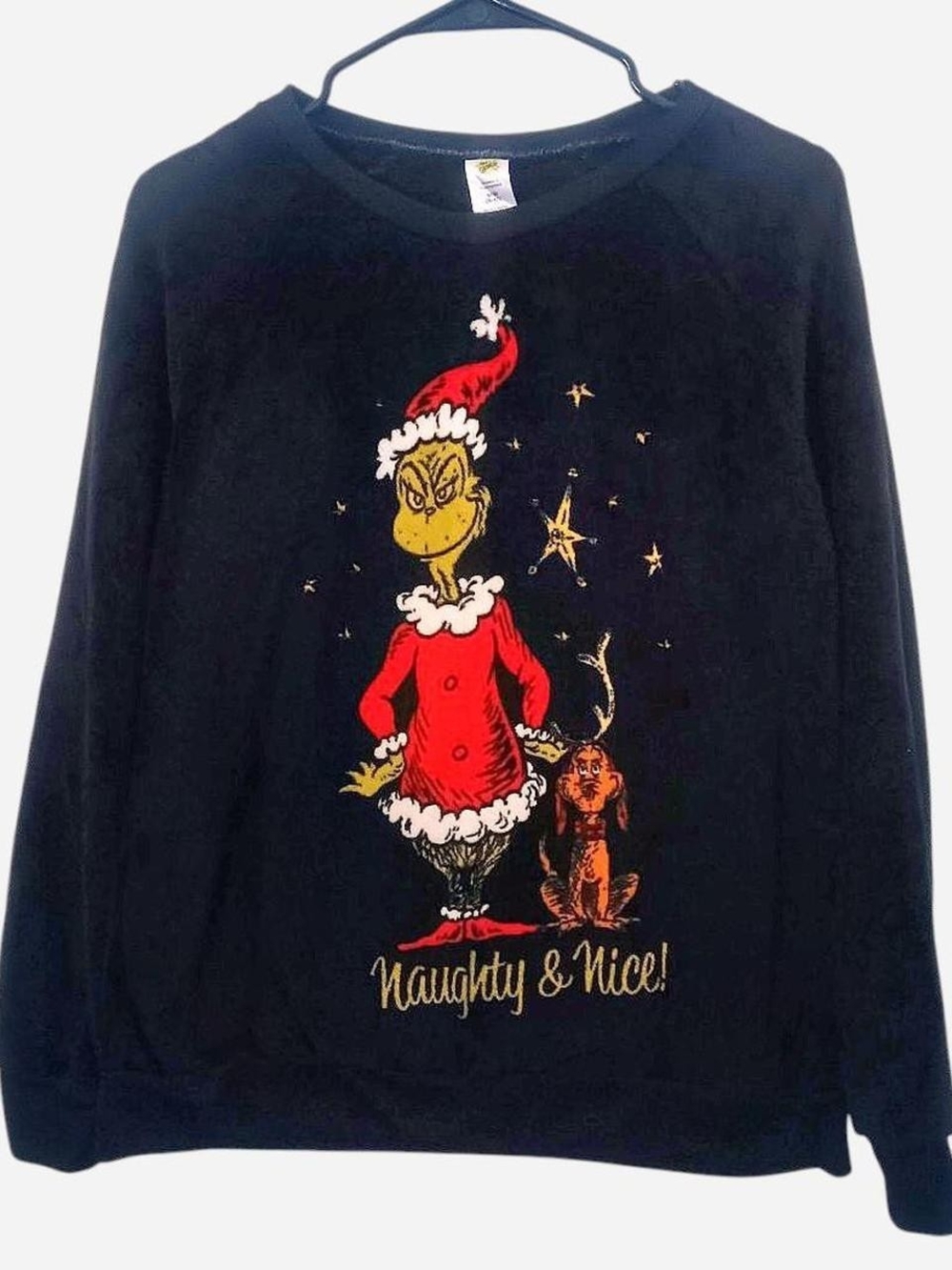 Black Grinch 'Naughty & Nice' Crewneck Sweater